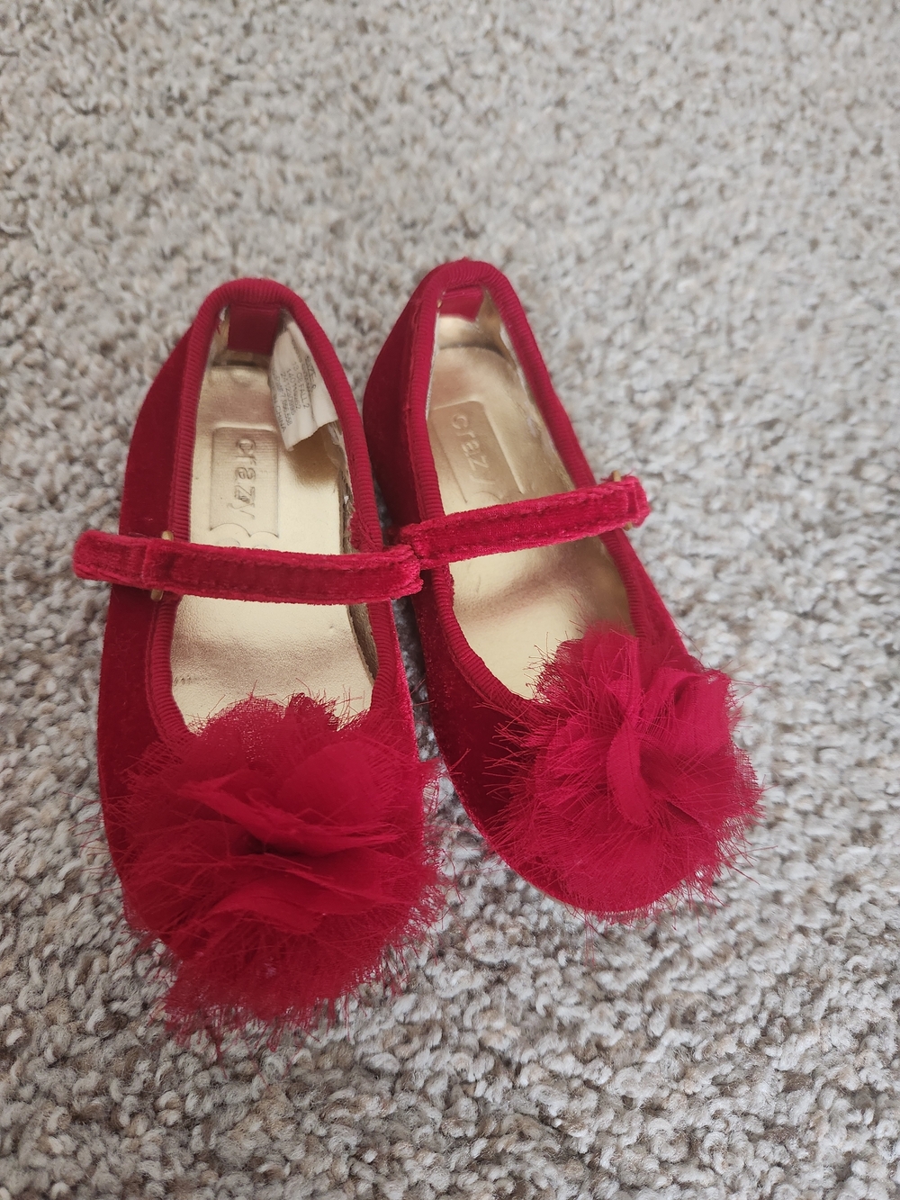 Red Velvet Dress Shoes - Size 6 Baby/Toddler
